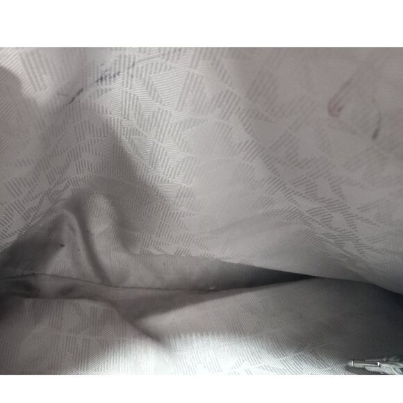 👉LAST CHANCE‼️ Michael Kors Sutton Metallic Silver Stripe Saffiano Satchel - Picture 13 of 16